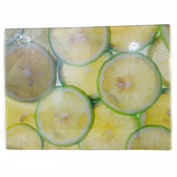 Anchor Hocking Other - Lemon Lime Photo Glass Cutting Board 12” X 15”